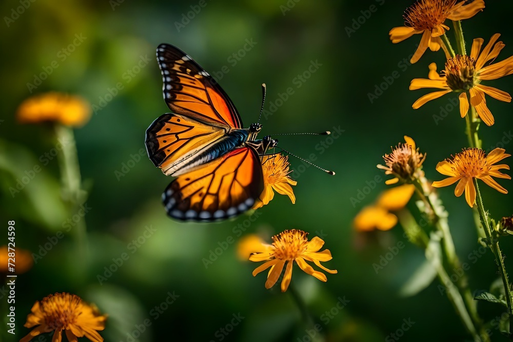 butterfly on flower butterfly on flower