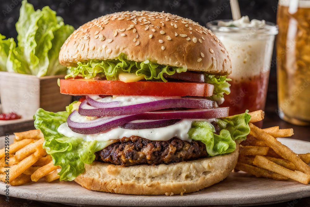 Burger from the delicious house. Burger from the delicious house.