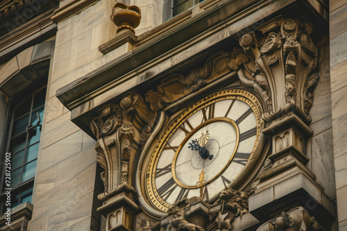 Historic clock tower details, a timeless architectural scene showcasing the details of a historic clock tower.