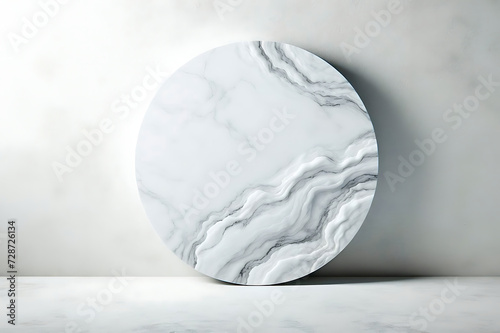 White marble wall texture. White marble textured fancy background, grunge background, with a platform in the center of the image.