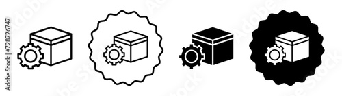 Supply chain set in black and white color. Supply chain simple flat icon vector