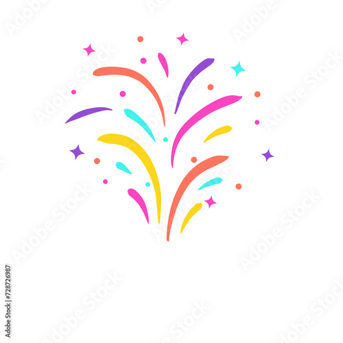 Colorful confetti. Bright holiday firework