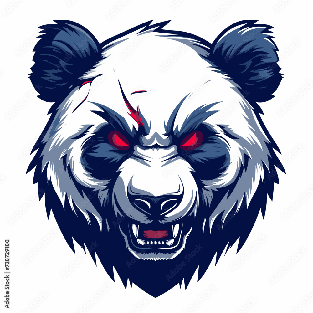 Esport vector logo panda, icon, sticker, symbol, bear, grizzly - obrazy, fototapety, plakaty 