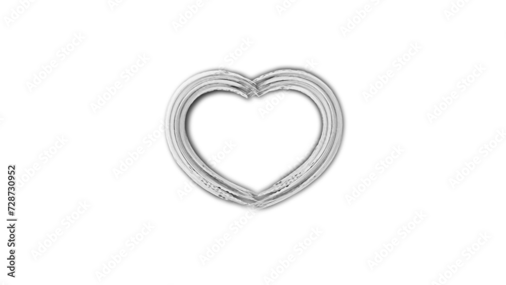 white line heart shape valentines day festival. on the blank background white line heart shape valentines day festival. on the blank background
