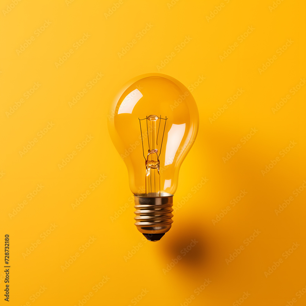 Transparency in Light: Yellow Wall with Clear Bulb Transparency in Light: Yellow Wall with Clear Bulb