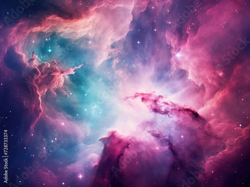 Stellar Dreamscape: A Vision of Cosmic Elegance Amidst Nebulous Hues - Generative AI