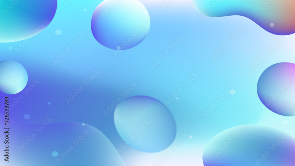 Abstract background with bubbles, Blue banner