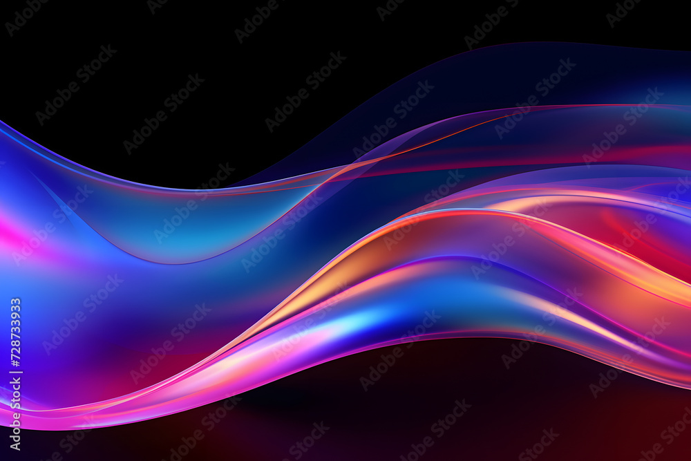 Abstract Curve Wave with Iridescent Fluidity Abstract Curve Wave with Iridescent Fluidity