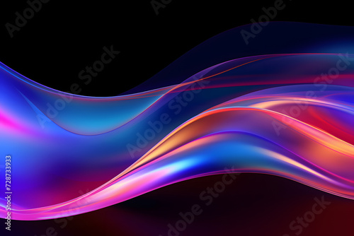  Abstract Curve Wave with Iridescent Fluidity