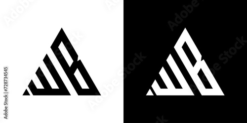 vector logo WB abstract combination of triangles