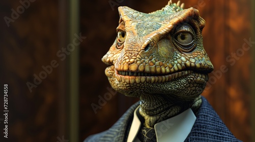 a lizard in a suit and tie