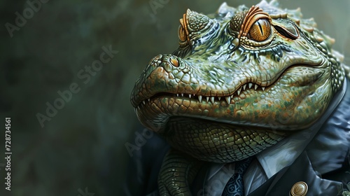 a lizard in a suit and tie