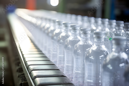 Industrial Conveyor Chemical Plant Handling Plastic Bottles