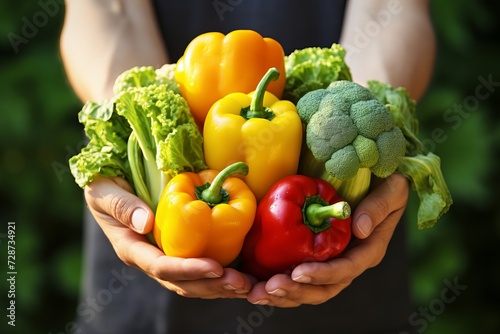 Autumn harvest and healthy organic food concept. Assortment of fresh organic fruits and vegetables