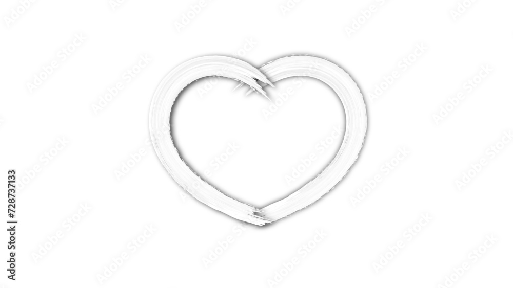 white line heart shape valentines day festival. on the blank background white line heart shape valentines day festival. on the blank background