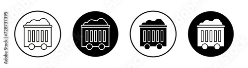 Dumpster flat line icon set. Dumpster Thin line illustration vector