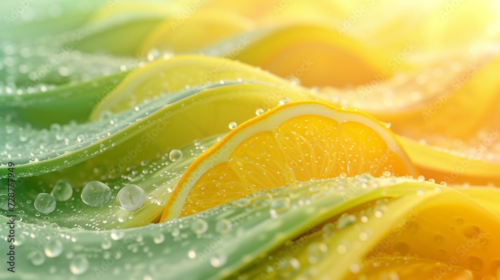 Aloe vera and lemon, their refreshing scents and cool textures offering relaxation. Aloe vera and lemon, their refreshing scents and cool textures offering relaxation.