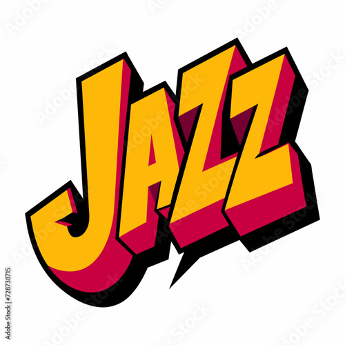 The word JAZZ in street art graffiti lettering vector image style on a white background.