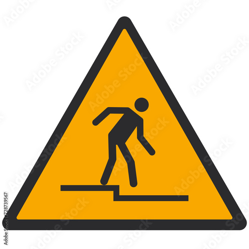 WARNING PICTOGRAM, WARNING; STEP DOWN ISO 7010 - W070 photo