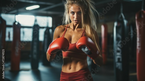 A determined athlete practicing kickboxing techniques, improving coordination...