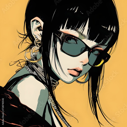 Fashionable Light Tongue: 2D Anime 2000 Japanese Manga Capturing Playful Essence - Generative AI
