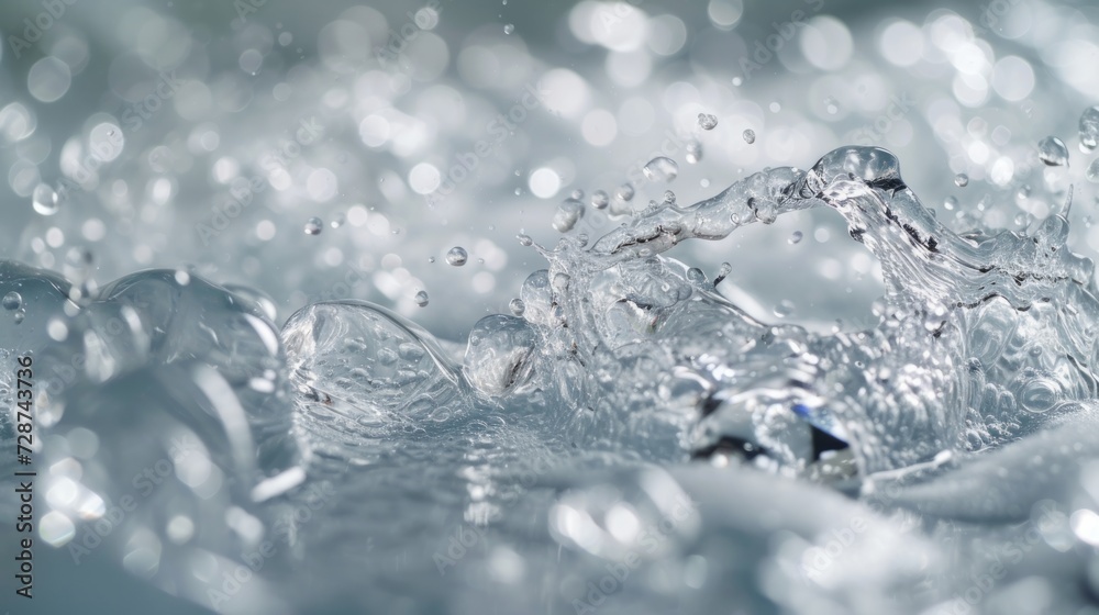 silver splash with white flowing water, abstract background silver splash with white flowing water, abstract background