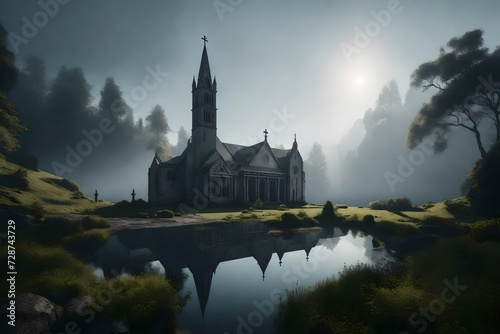 church in the fog © Mishal