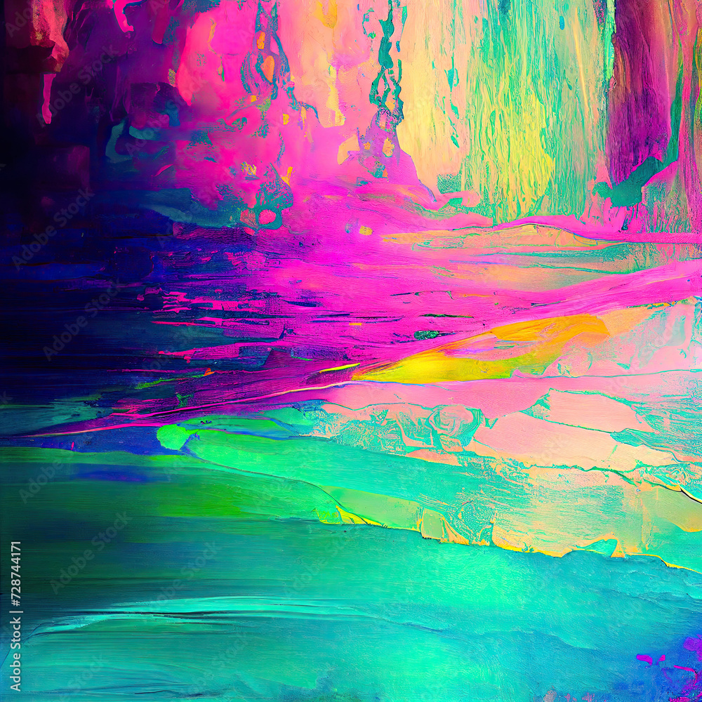 iridescence brush stroke paint texture, colorful holographic background, colored pastel picture wallpaper paintbrush background on canvas.