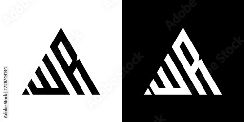 vector WR logo abstract combination of triangles