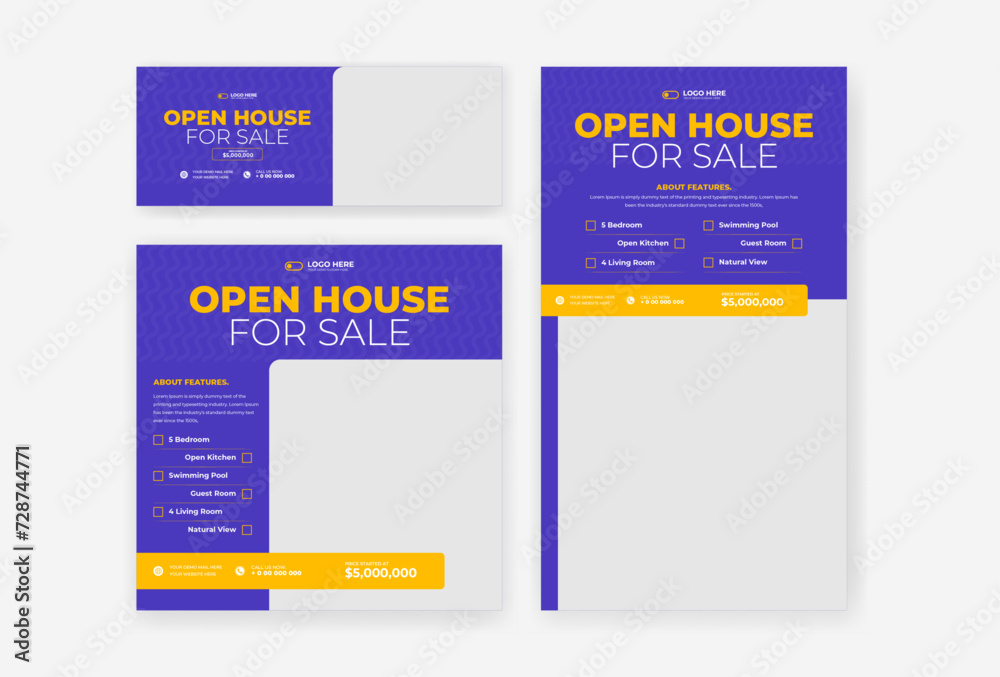 Real Estate home sale social media template design set, home sale post, cover and story design Real Estate home sale social media template design set, home sale post, cover and story design