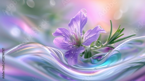 Gentle Ripples: Rosemary flower in extreme macro, its wavy structure resembling calming ripples.