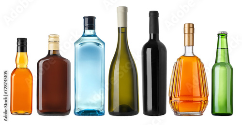 Foto Set of diffrent bottles