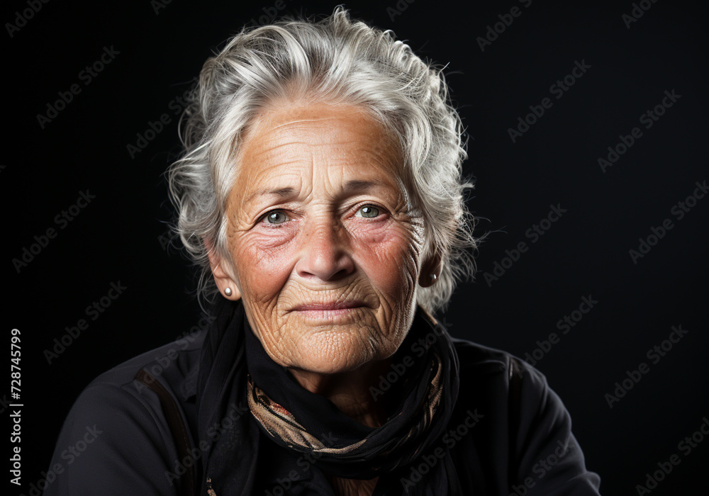 Portrait of beautiful mature lady. Serenity and knowledge of life. AI generated Portrait of beautiful mature lady. Serenity and knowledge of life. AI generated