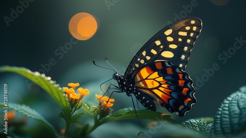 A butterfly in nature. AI generate illustration © PandaStockArt