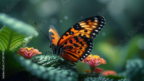 A butterfly in nature. AI generate illustration © PandaStockArt