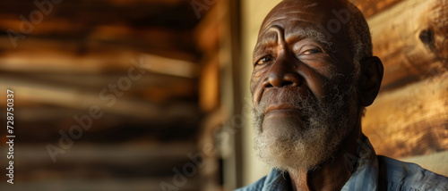 Wise elderly man with a contemplative gaze  embodying the depth of life experiences and age