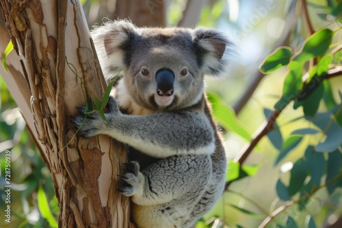 Koalas in australian eucalyptus trees