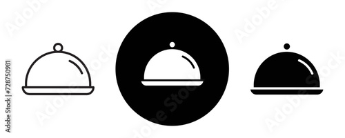 Tray of Food outline icon collection or set. Tray of Food Thin vector line art