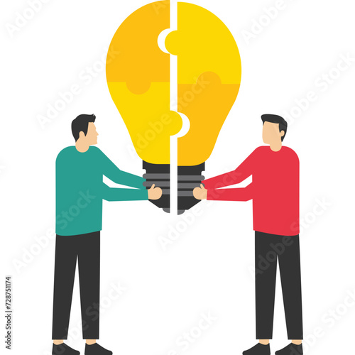 Bright ideas to solve the problem, positive thinking, brainstorming idea concept, creativity, and imagination. Business team or coworkers brainstorming. business team thinking of new