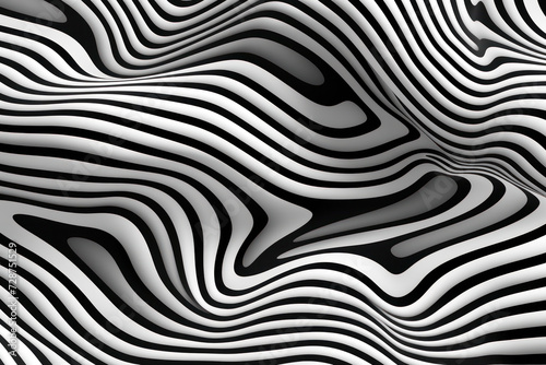 Minimalist Black and White Waves  Abstract Lines Background