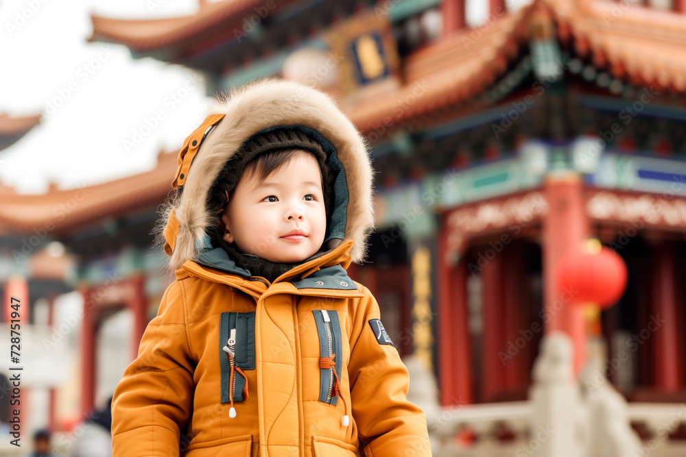 Chinese boy in traditional attire Chinese boy in traditional attire