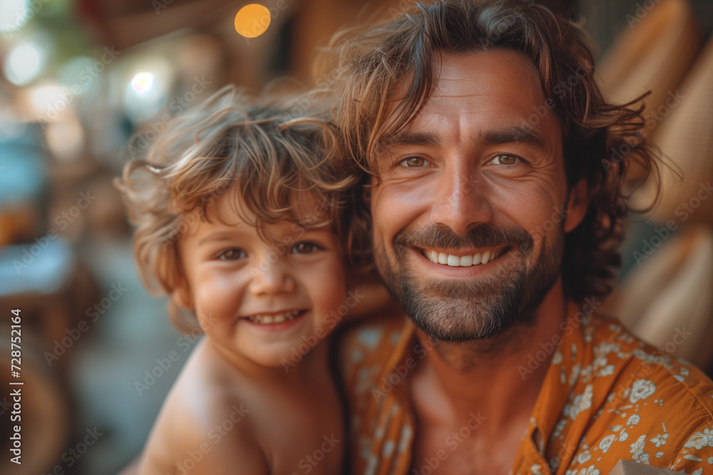 Dad and son enjoying summer together Dad and son enjoying summer together