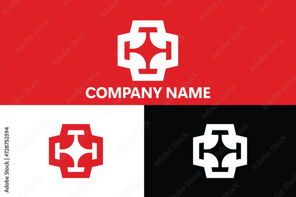 4T logo design. Moderan negative space logo design