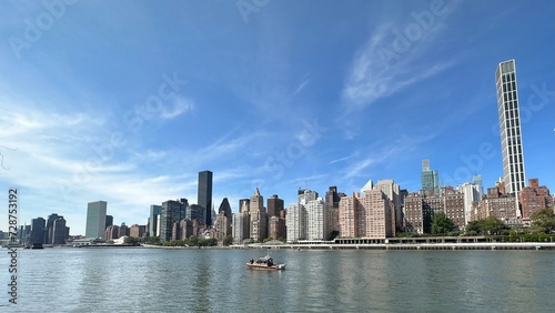 View of the East River from Roosevelt Island  New York City  NY
