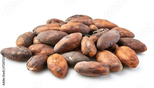 Kakaobohnen kerne isoliert auf weißen Hintergrund, Freisteller 