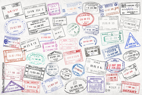 International passport stamps