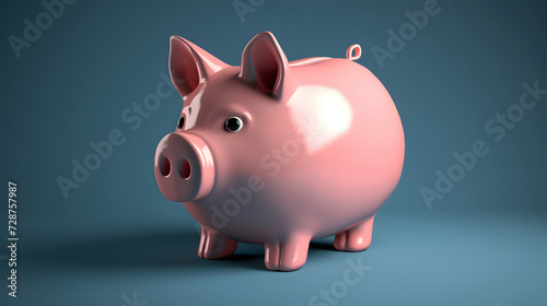 Pink piggy bank isolated on a solid background.