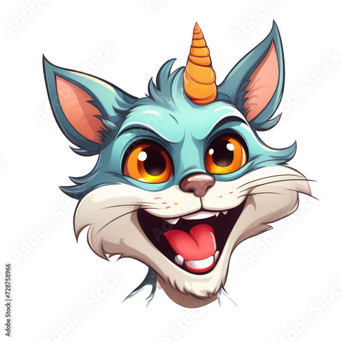 illustration of smile cat with cute cartoon Illustration Design for T-shirt, tee, logo, eps, vector, poster, banner, background
