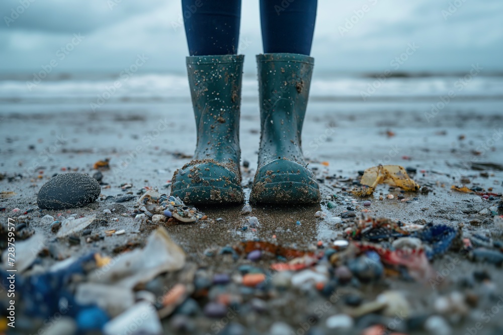The tide brings plastic waste to the shores, which are cleaned by hand by volunteers. The tide brings plastic waste to the shores, which are cleaned by hand by volunteers.