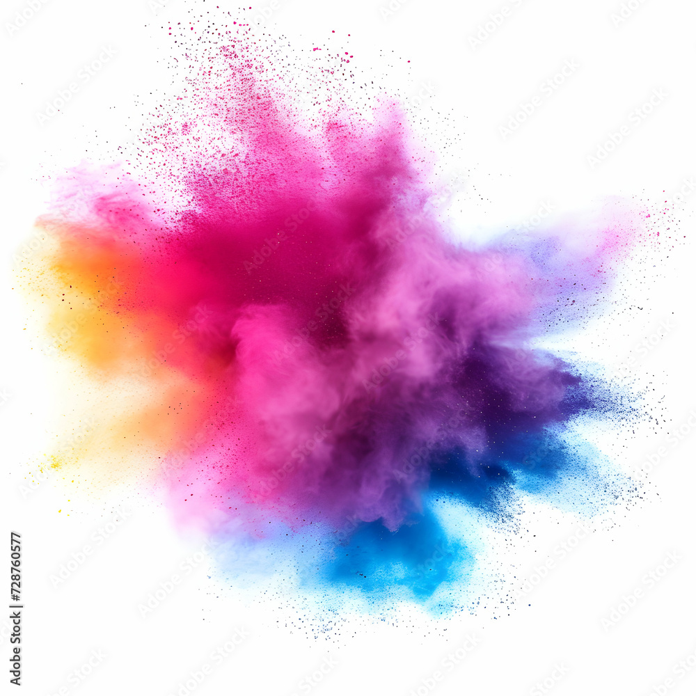 Colorful powder explosion effect for design Happy Holi greetings
